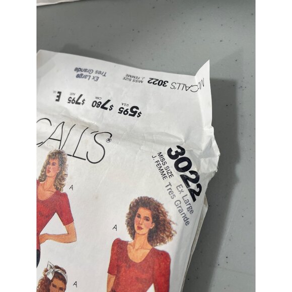 80s McCalls 3022 Sewing Pattern Size XL Misses Leotards Skirts Pant & Sash UNCUT - Picture 3 of 7